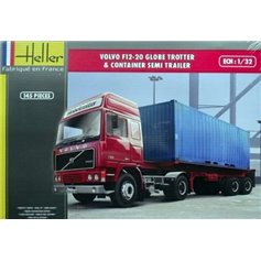 Heller 1:32 Volvo F12-20 Globetrotter w/container semi trailer 