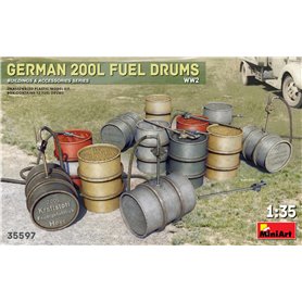 Mini Art 35597 German 200l Fuel drum set WWII