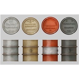 Mini Art 35597 German 200l Fuel drum set WWII