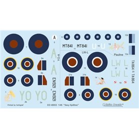 Exito EXITO DECALS 1:48 Kalkomanie SEXY SPITFIRES - Supermarine Spitfire LF Mk.vb - Mk.VIII - Mk.IXe- cz.1