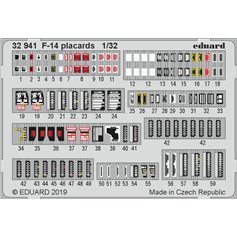 Eduard 1:32 PLACARDS for Grumman F-14 Tomcat / Tamiya