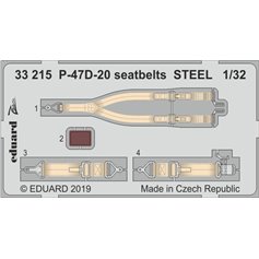 Eduard ZOOM 1:32 Seatbelts for Republic P-47 D-20 Thunderbolt / Trumpeter - STEEL