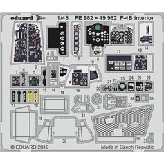 Eduard ZOOM 1:48 Elementy wnętrza do F-4B dla Academy