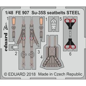 Eduard ZOOM 1:48 Pasy bezpieczeństwa do Su-35S seatbelts STEEL GREAT WALL HOBBY