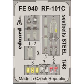 Eduard ZOOM 1:48 Pasy bezpieczeństwa do RF-101C dla Kitty Hawk - STEEL