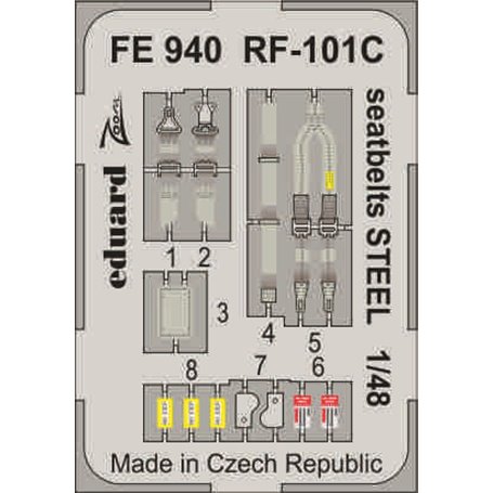 Eduard ZOOM 1:48 Pasy bezpieczeństwa do RF-101C seatbelts STEEL KITTY HAWK