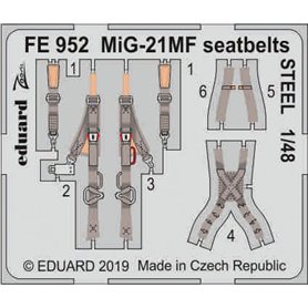 Eduard ZOOM 1:48 Pasy bezpieczeństwa do MiG-21MF seatbelts STEEL EDUARD