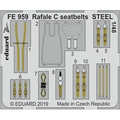 Eduard ZOOM 1:48 Seatbelts for Rafale C / Revell - STEEL