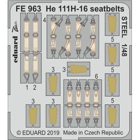 Eduard ZOOM 1:48 Pasy bezpieczeństwa do He 111H-16 seatbelts STEEL ICM
