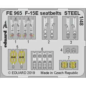 Eduard ZOOM 1:48 Pasy bezpieczeństwa do F-15E seatbelts STEEL Great Wall Hobby