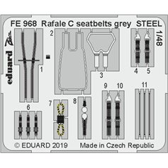 Eduard ZOOM 1:48 Seatbelts for Rafale C - GREY / Revell - STEEL