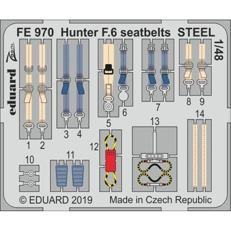 Hunter F.6 seatbelts STEEL AIRFIX