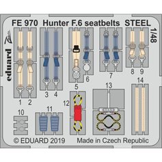 Eduard ZOOM 1:48 Pasy bezpieczeństwa do Hunter F.6 dla Airfix - STEEL