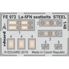 Eduard ZOOM 1:48 Pasy bezpieczeństwa do Lavochkin La-5FN dla Zvezda - STEEL