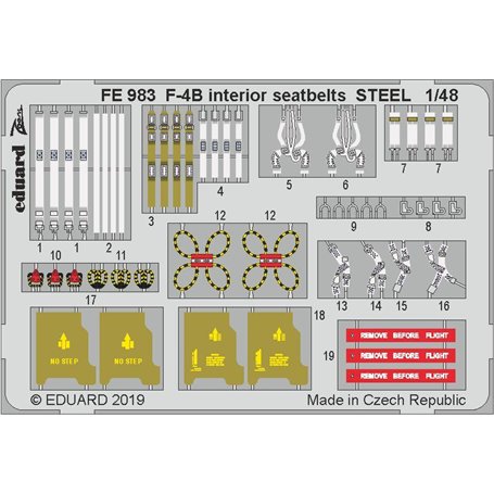 Eduard ZOOM 1:48 Pasy bezpieczeństwa do F-4B interior seatbelts STEEL ACADEMY