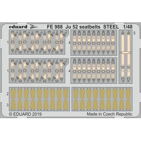 Eduard ZOOM 1:48 Pasy bezpieczeństwa do Junkers Ju-52 dla Revell - STEEL