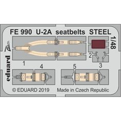 Eduard ZOOM 1:48 Seatbelts for U-2A / AFV Club - STEEL