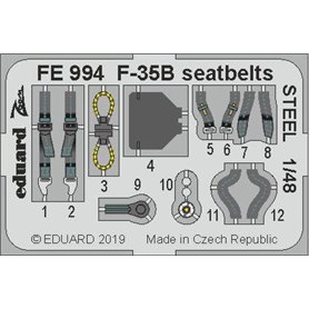 Eduard ZOOM 1:48 Pasy bezpieczeństwa do F-35B seatbelts STEEL KITTY HAWK