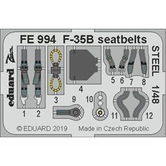 Eduard ZOOM 1:48 Pasy bezpieczeństwa do F-35B dla Kitty Hawk - STEEL