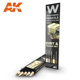 AK Interactive WATERCOLOR SET - zestaw ołówków do weatheringu - SPLASHES, DIRT AND STAINS