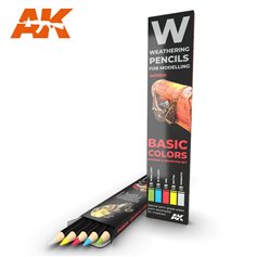 AK Interactive WATERCOLOR SET - zestaw ołówków do weatheringu - BASICS