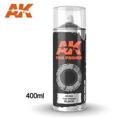 AK Interactive FINE PRIMER - podkład w sprayu - BLACK - 400ml