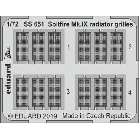 Spitfire Mk.IX radiator grilles EDUARD