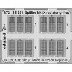 Eduard ZOOM 1:72 Siatki chłodnic do Supermarine Spitfire Mk.IX dla Eduard