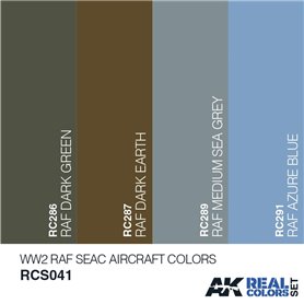 AK Interactive REAL COLORS RCS-041 Zestaw farb WWII RAF SEAC AIRCRAFT COLORS