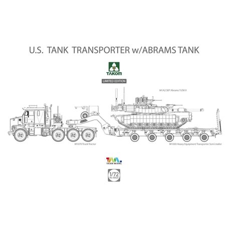 Takom 5002X 70 Ton Tank Transporter w/Abrams LE