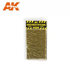 AK Interactive MIXED GREEN TUFTS - kępki trawy - 6mm