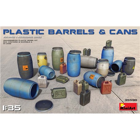 Mini Art 35590 Plastic Barells & cans