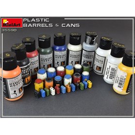 Mini Art 35590 Plastic Barells & cans