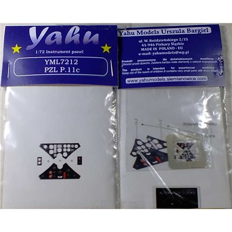 Yahu Models 1:72 P-11c dla Azur / Heller / PZW