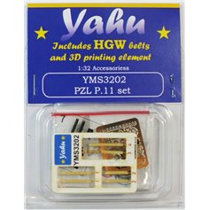Yahu Models 1:32 Set of accessories for PZL P.11 - Silver Wings