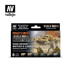 Vallejo 70208 Zestaw farb WORLD WAR II - DESERT BRITISH AND GERMAN ARMOUR AND INFANTRY