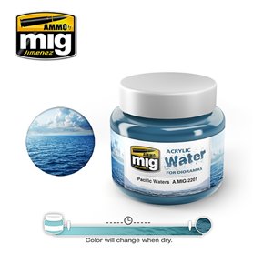 Ammo of MIG Acrylic Water Pacific Waters 250ml