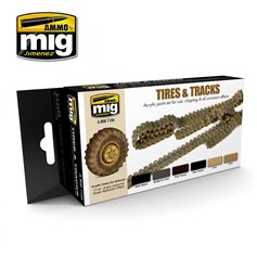 Ammo of MIG Zestaw farb TIRES AND TRACKS