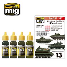 Ammo of MIG Zestaw farb RUSSIAN GREENS - 1956 TO PRESENT