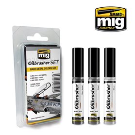 Ammo of MIG Zestaw Oilbrusher Bare Metal Color Set