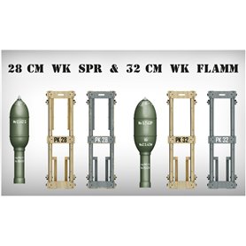 Mini Art 1:35 GERMAN ROCKETS 28CM WK SPR AND 32CM WK FLAMM