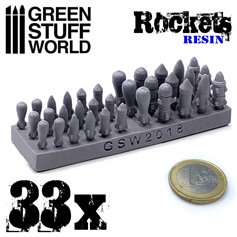 Green Stuff World RESIN ROCKETS AND MISSILES - żywiczne rakiety i pociski - 33szt.