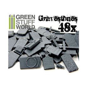 Green Stuff World GRAVESTONES PLASTIC SET - zestaw plastikowych nagrobków - 48szt.