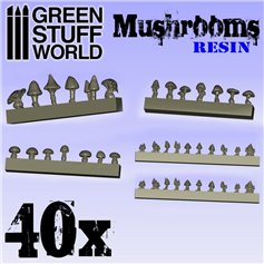 Green Stuff World 40x Resin Mushrooms and Toadstools