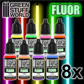 Green Stuff World Set x8 Fluor Paints