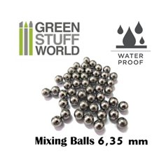 Green Stuff World MIXING PAINT STEEL BEARING BALLS - 6.35mm