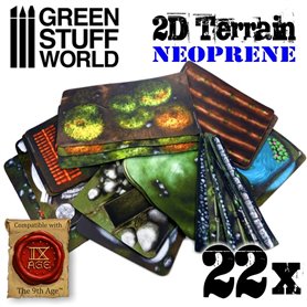 Green Stuff World 2D NEOPRENE TERREIN SET - 22szt.