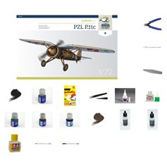 Zestaw Startowy Samolot PZL P-11c - model do sklejania w skali 1:72
