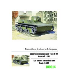 Zebrano 1:100 Model żywiczny T-38 - SOVIET AMPHIBIOUS TANK