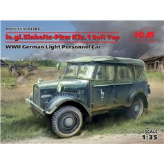 ICM 1:35 Le.gl. Einheits-Pkw Kfz.1 - SOFT TOP - WWII GERMAN LIGHT PERSONNEL CAR 